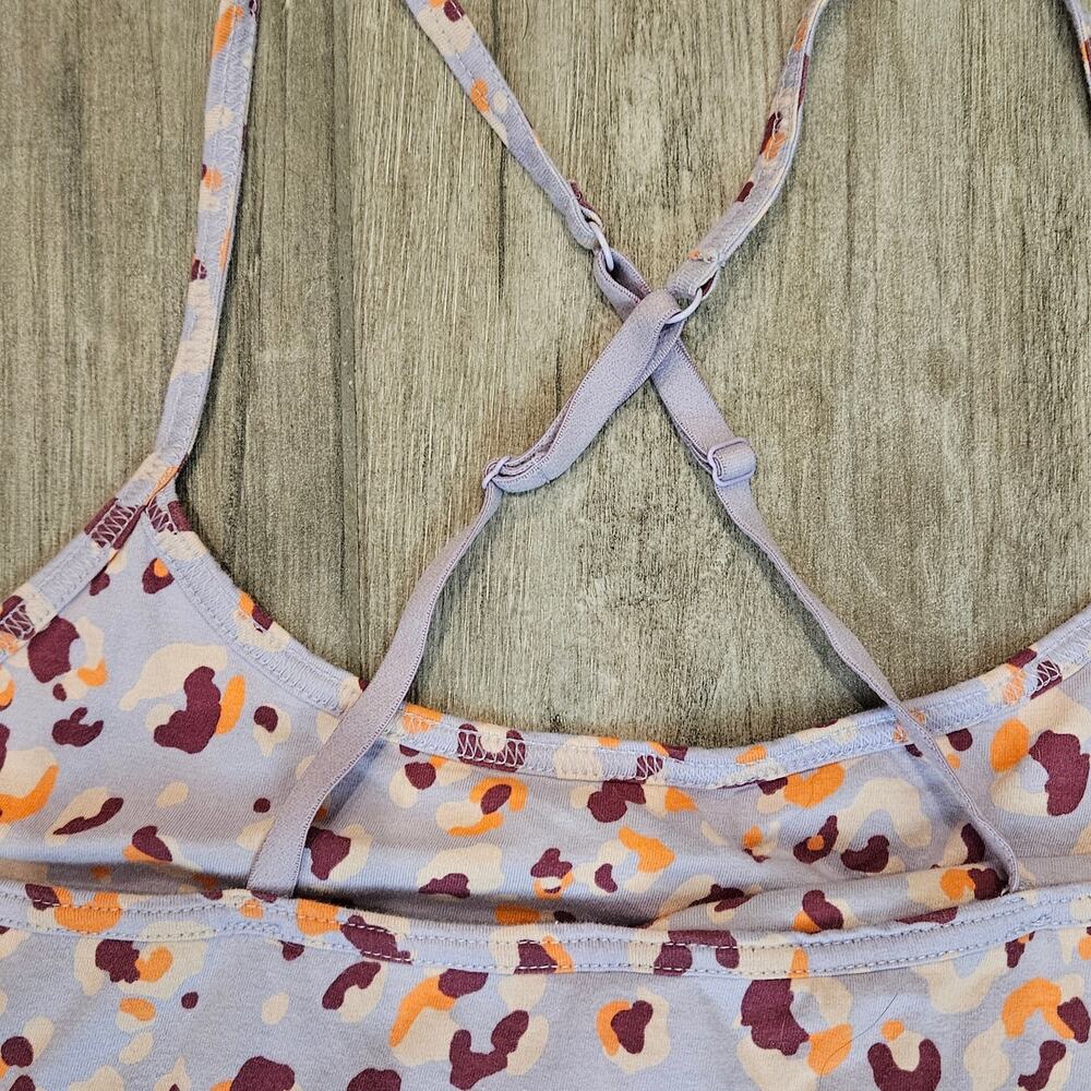 Pact Organic Cotton Slip‎ Dress Womens XL Purple Orange Print Cross Back Casual - Picture 6 of 10